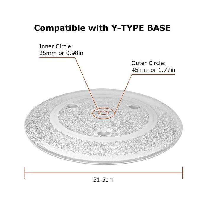 12.5 Inch Universal Microwave Glass Plate Microwave Glass Turntable Plate Replacement For