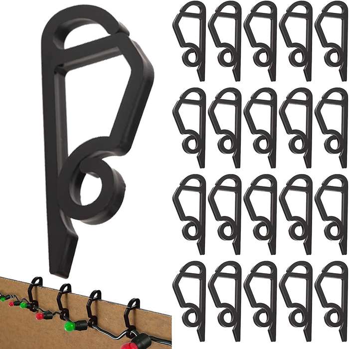 120 Pack Christmas Light Clips Outdoor Black