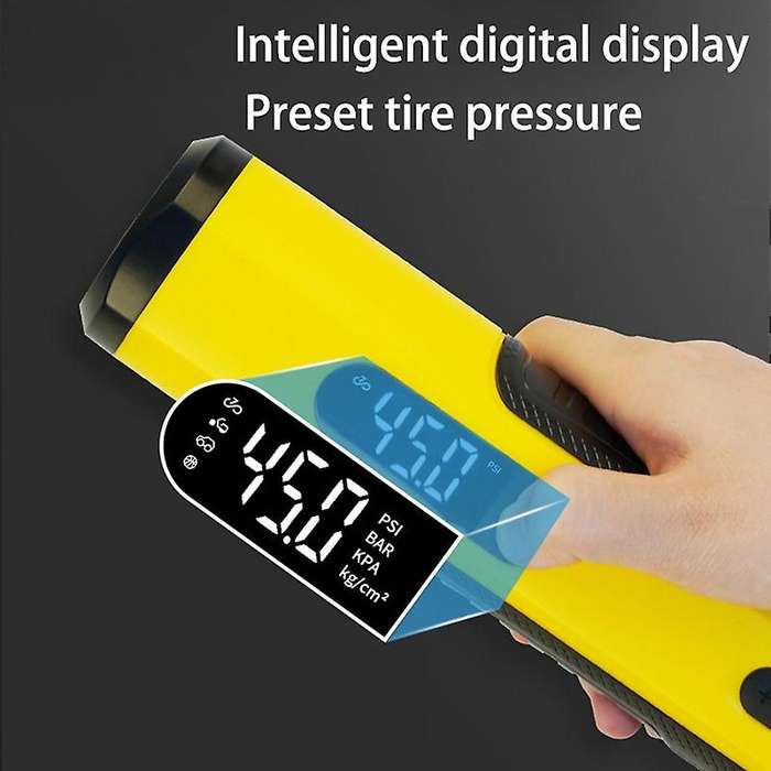 120 PSI Tire Inflator Portable Air Compressor withLCD Display Emergency LED Light Cordless Air Pump