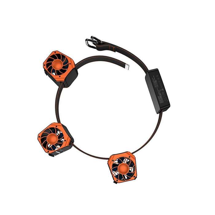 12000mah Three Head Blowing Wind Portable Hanging Waist Fan Wearable Fan High Wind Power Fan for Out