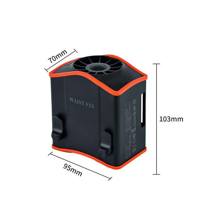 12000mah Portable Hanging Waist Fan Wearable Electric Fan Usb Charging Mini High Wind Power Fan for