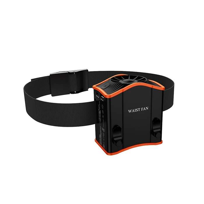12000mah Portable Hanging Waist Fan Wearable Electric Fan Usb Charging Mini High Wind Power Fan for