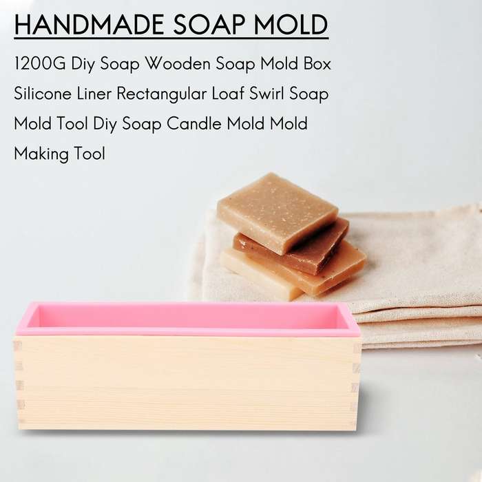 1200g Diy Soap Wooden Soap Mold Box Silicone Liner Rectangular Loaf Swirl Soap Mold Tool Diy Soap C