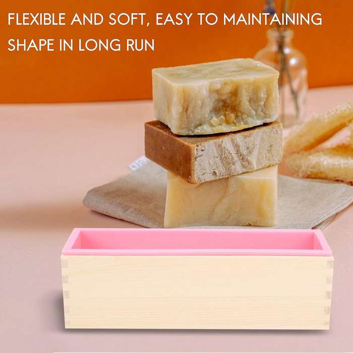 1200g Diy Soap Wooden Soap Mold Box Silicone Liner Rectangular Loaf Swirl Soap Mold Tool Diy Soap C