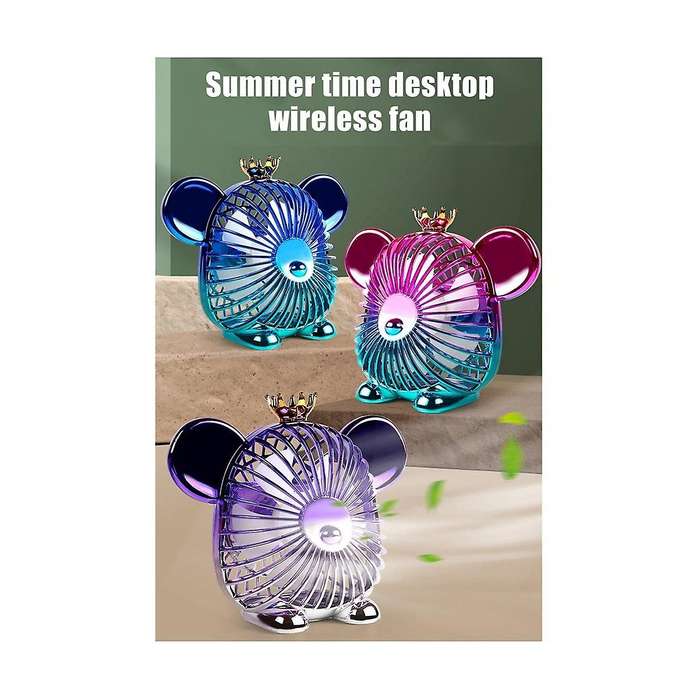 1200mah Summer Mini Fan Cute Fan Portable Silent Fan Usb Charging High Wind Power Fan for Office Hom