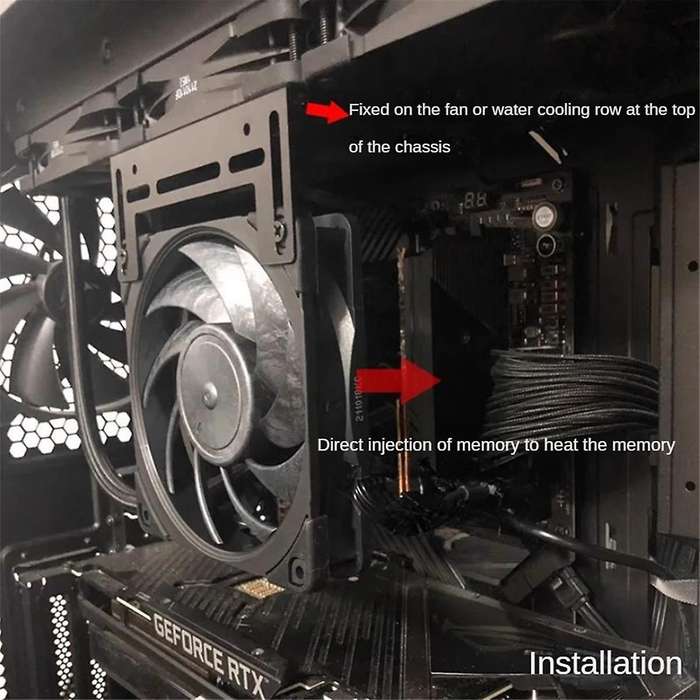 120mm RAM Module Cooling Pump Radiator Support Drainage Reservoir Mount Bracket Holder Heatsink Fan