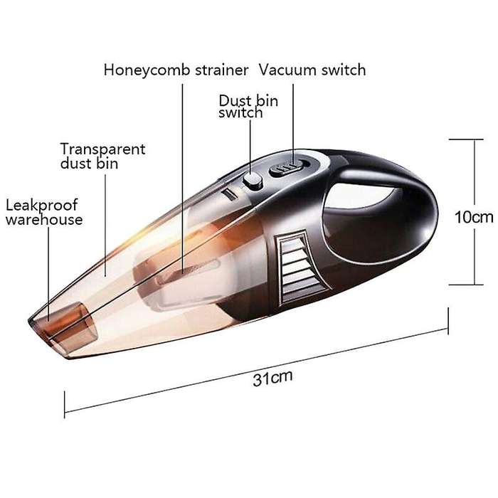 120W 12V Car Vacuum Cleaner Household Mini Portable Wireless Vacuum Cleaner