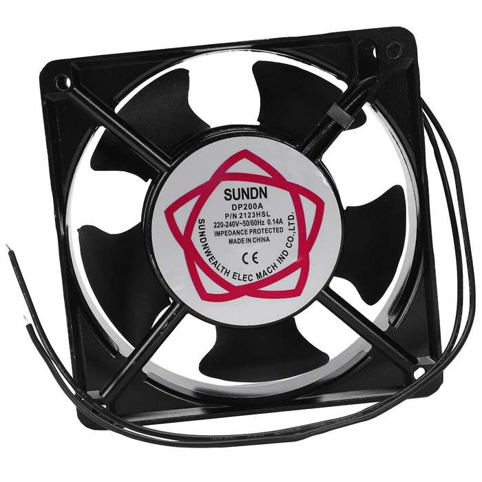 120x120x38mm 5 Blades Metal Axial Flow Cooling Fan AC 220/240V 0.14A 22W
