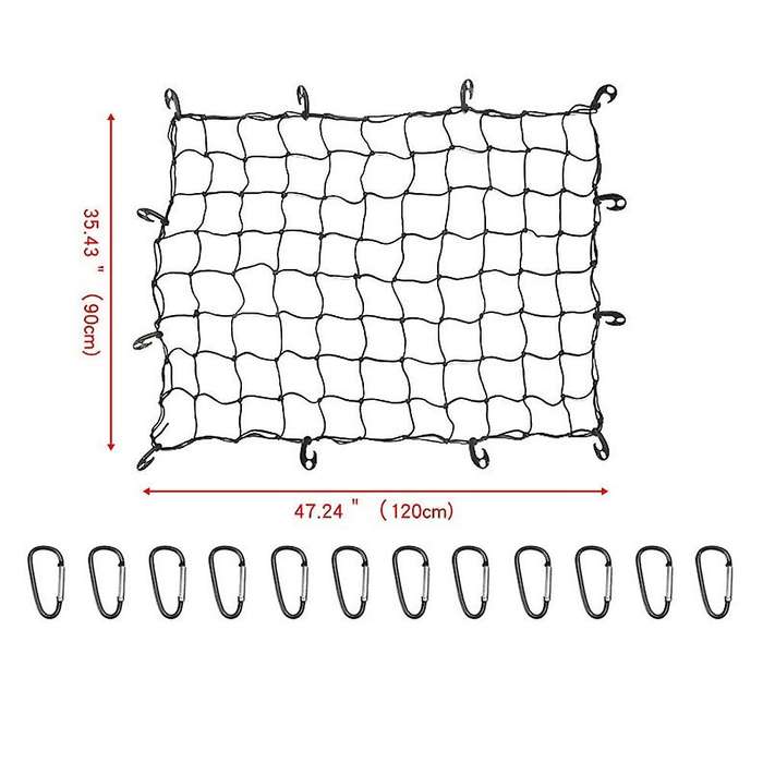 120X90CM Car Trunk Rooftop Net Elastic Cargo Luggage Storage Organizer Bungee Mesh Universal for Tra