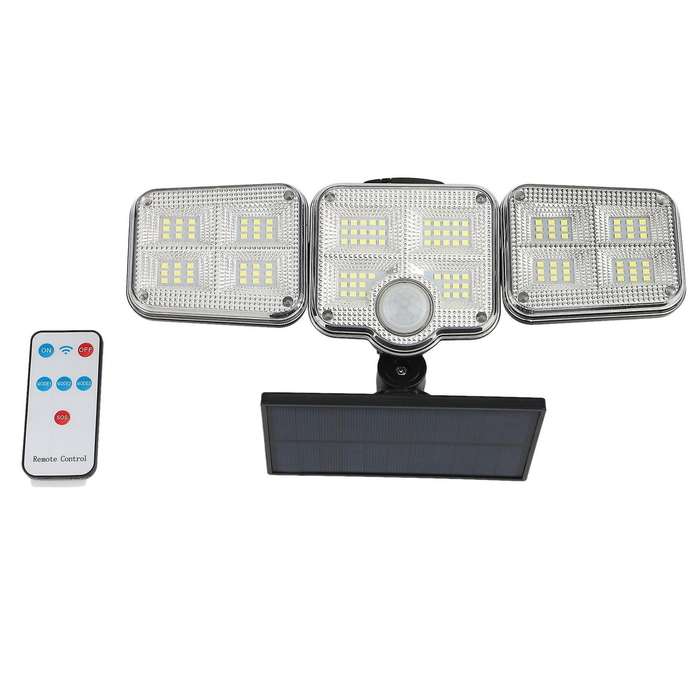 122 3 Heads Solar Lights Motion Sensor LED Outdoor Wall Lamp LED Porch Light Waterproof Solar Powere