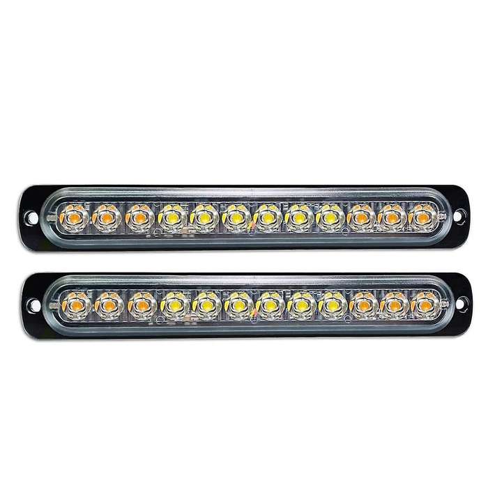 12LED Safety Emergency Flashing Lights, 12V-24V Strobe Warning Light, Breakdown Beacon LED Light Bar