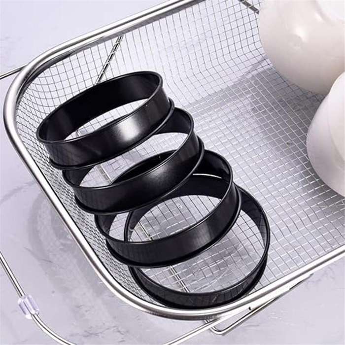 12pack Crumpet Rings Nonstick English Muffin Rings 3.15 Inch - Stainless Steel Double Rolled Tart Ri