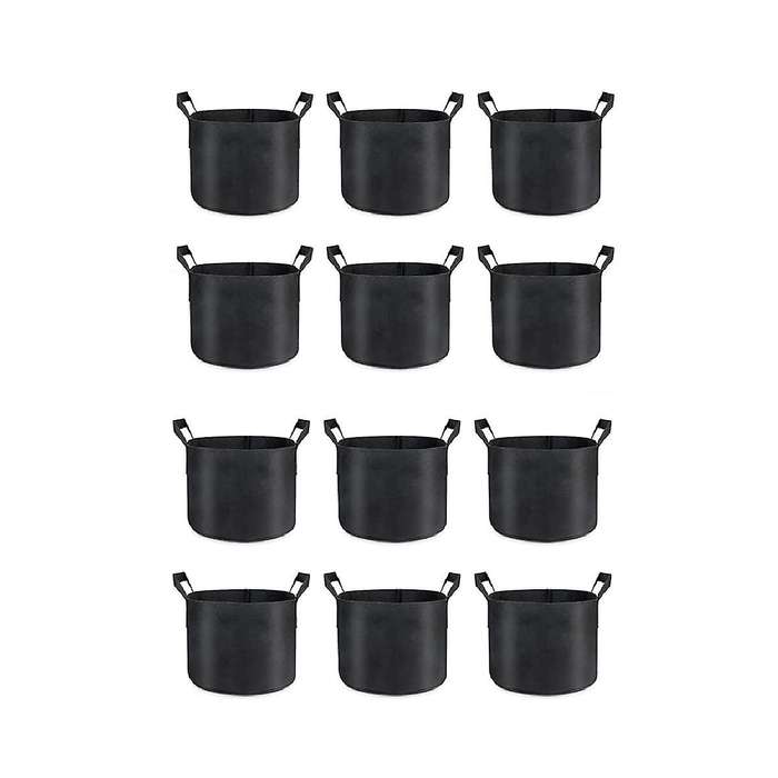 12-pack Grow Bags 5 Gallon, Thick Fabric Planter Bags for Vegetables, Sturdy Handles & Reinforced S