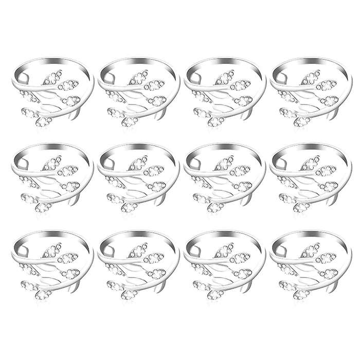 12Pc Leaf Napkin Ring Holder Leaves Napkin Buckle Fall Leaf Rhinestone Serviette Buckle for Wedding