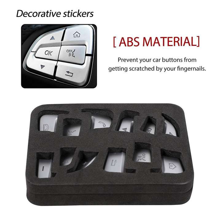 12Pcs  Car Styling Steering Wheel Button Covers Trim Stickers