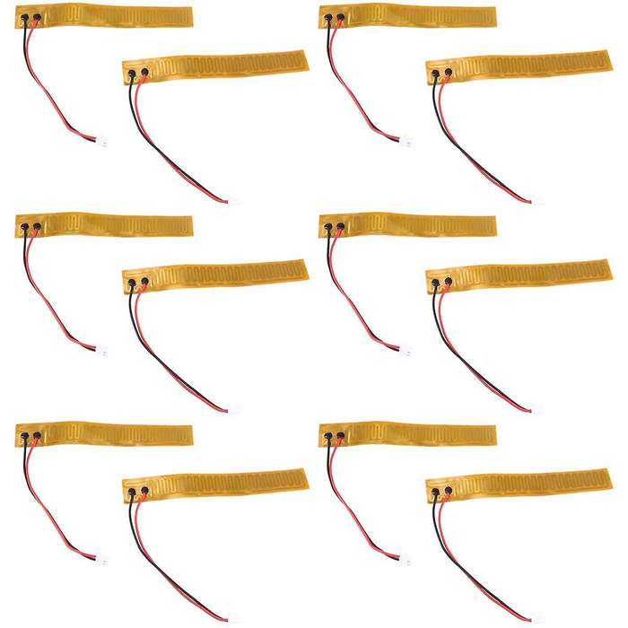 12Pcs 20Mmx140Mm Film Heater Plate Adhesive Pad,PI Heating Elements 24V 72W Strip Heater Adhesive Po