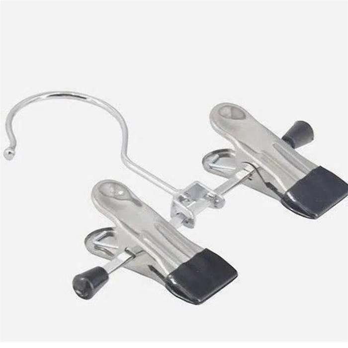12pcs Adjustable Stainless Steel Shoe Rack Pants Folder Boot Hanger Holder Portable Travel Laundry H