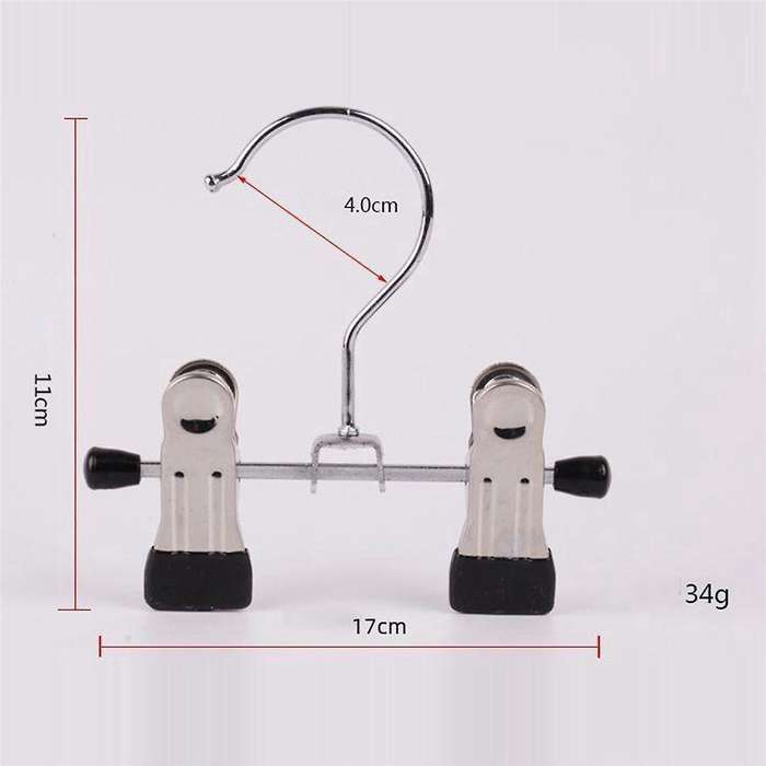 12pcs Adjustable Stainless Steel Shoe Rack Pants Folder Boot Hanger Holder Portable Travel Laundry H