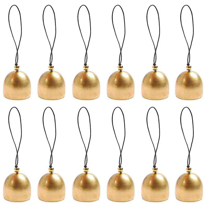 12pcs Bell Jingle Mini Metal Small Cowbell Decorative Ornament Vintage Pet Bell Ornaments Bell Wind