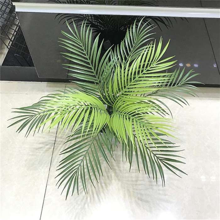 12Pcs Artificial Palm Leaves Plants Faux Palm Fronds Tropical Palm Leaves Greenery Plant for Leaves