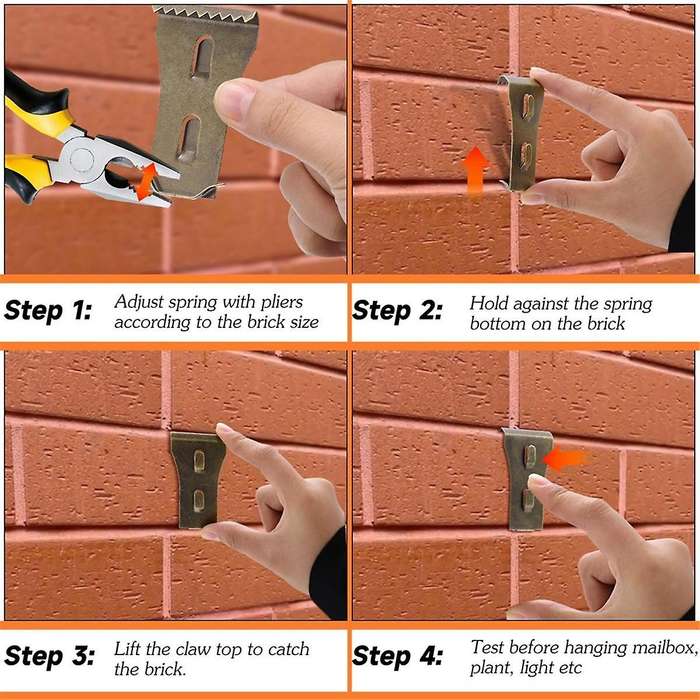 12Pcs Brick Clips for Hanging Outdoors, Brick Clips or Brick Hangers for Outdoor Hanging Wreaths