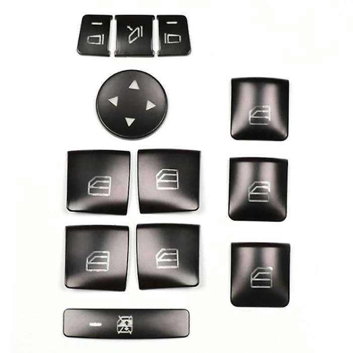 12pcs Car Door Armrest Window Switch Button Trim Cover Sticker for Mercedes Benz Glk Ml Gl A B C E