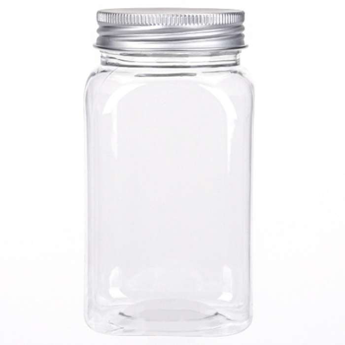 12pcs Condiment Jar Set,transparent Plastic Bottle Food Packaging Bottle Airtight Metal Cap Empty S