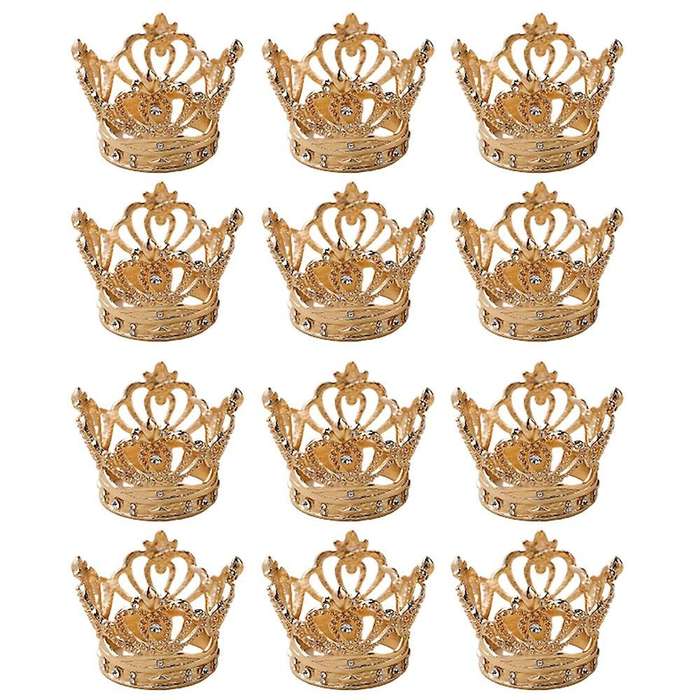 12Pcs Crown Napkin Ring Metal Tissue Ring Napkin Buckle Suitable for Wedding Banquet Hotel Holiday P