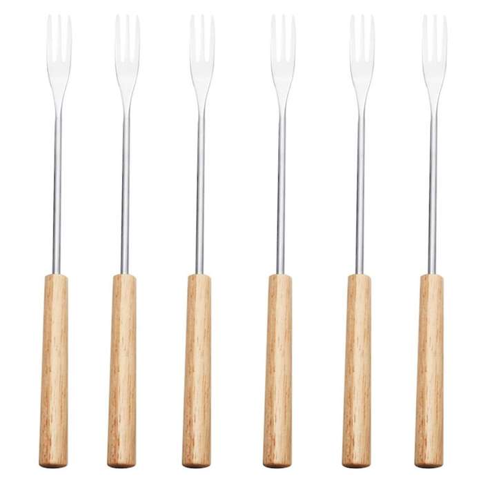 12pcs Fondue Fork Grilling Set Muddler for Cocktails Set Reusable Fruit Forks Bbq Fork Dipping Ice C