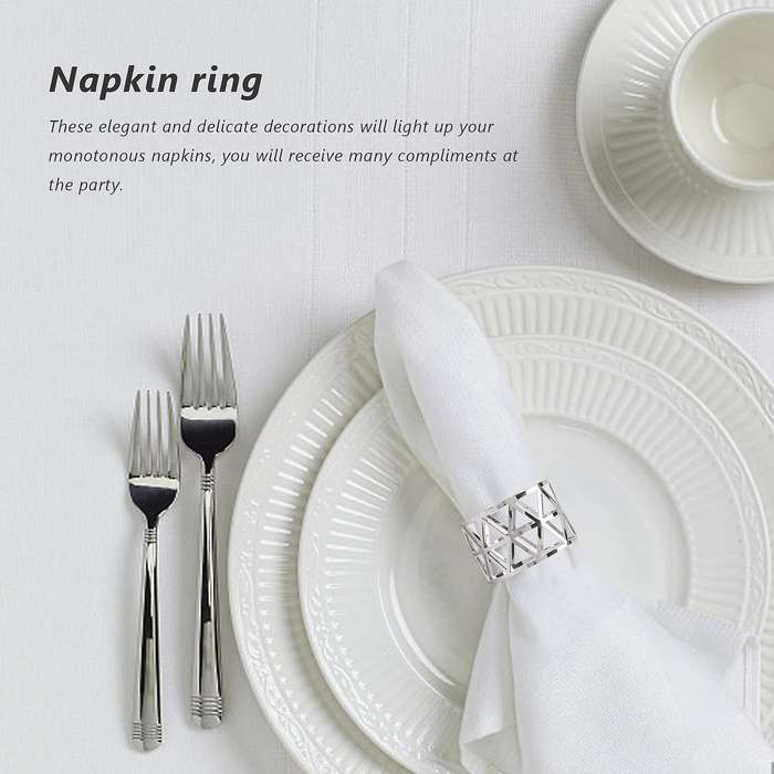 12pcs Hollow Out Napkin Rings Holders Napkin Ring Buckle Holder Household Metal Napkin Holder Adorn