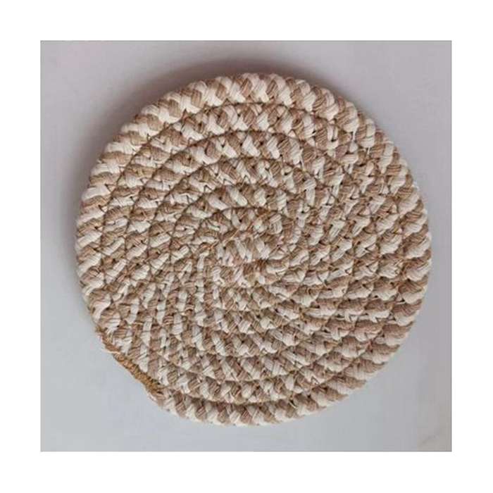 12pcs Placemats, Drink Coasters, Hand-woven Insulation Pads, Bowl Pads, Coasters, Plate Pads, Cotton