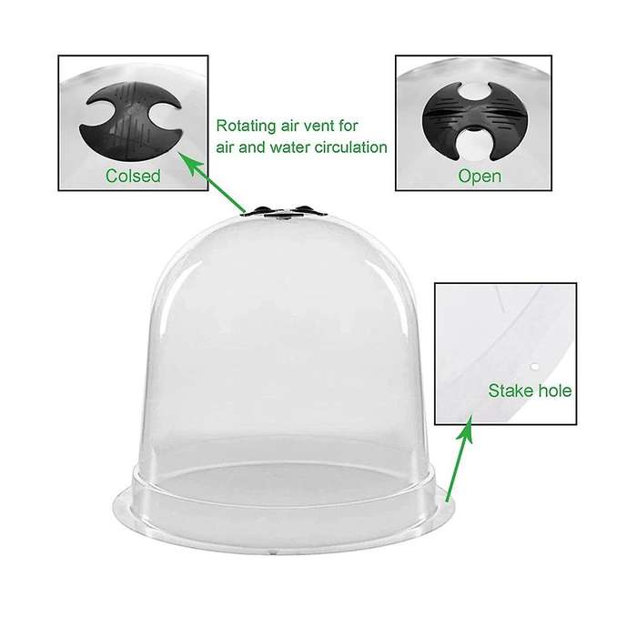12pcs Reusable Plastic Greenhouse Garden Plant Bell Cover Plant Germination Cover Dome Frost Guard F