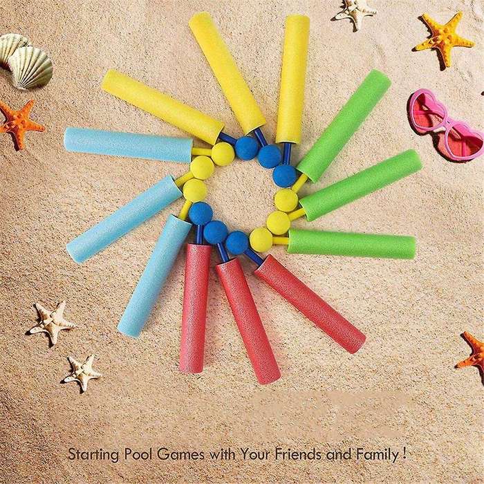 12PCS Summer Water Toy for Kids Portable 4 Colors 30ft Range Foam Water Toy Summer Swimming Pool Toy