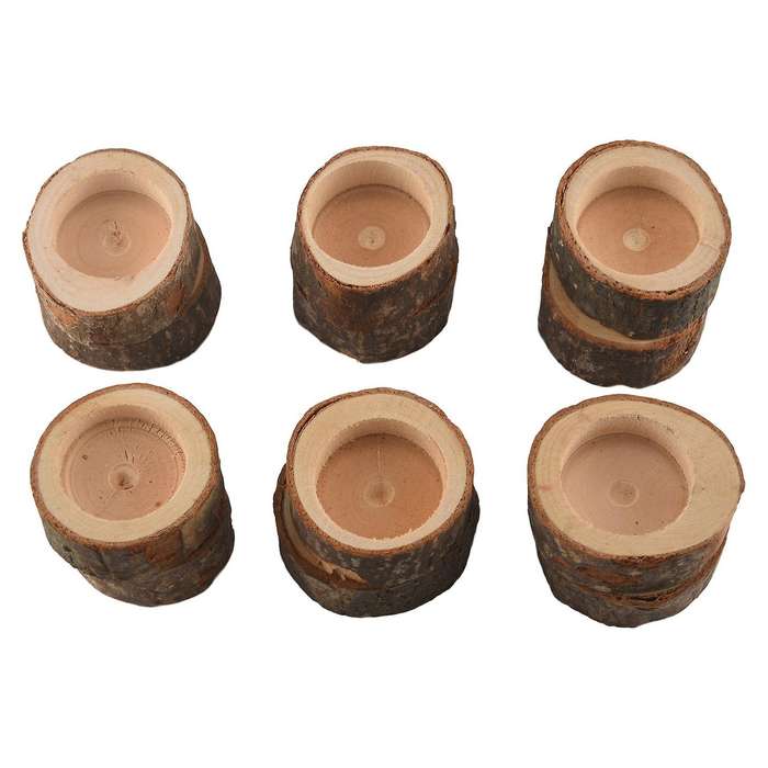 12Pcs Wooden Candle Holder,Votive Tealight Holder for Wedding Party for Table, Christmas Party Home