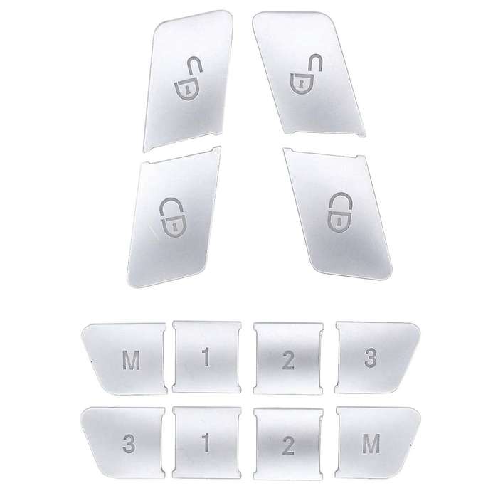 12Pcs/Set Car Seat Memory Button ABS Decoration Patch Stickers, Unlock Adjust Switch Cover Trim Stic