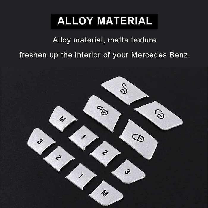 12Pcs/Set Car Seat Memory Button ABS Decoration Patch Stickers, Unlock Adjust Switch Cover Trim Stic
