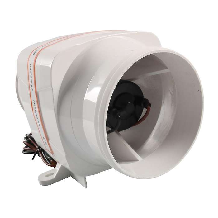 12V 270 CFM Boat Blower 4 Inch in-Line Marine Bilge Air Blower Fan Quiet Blower Vents 6 Leaves
