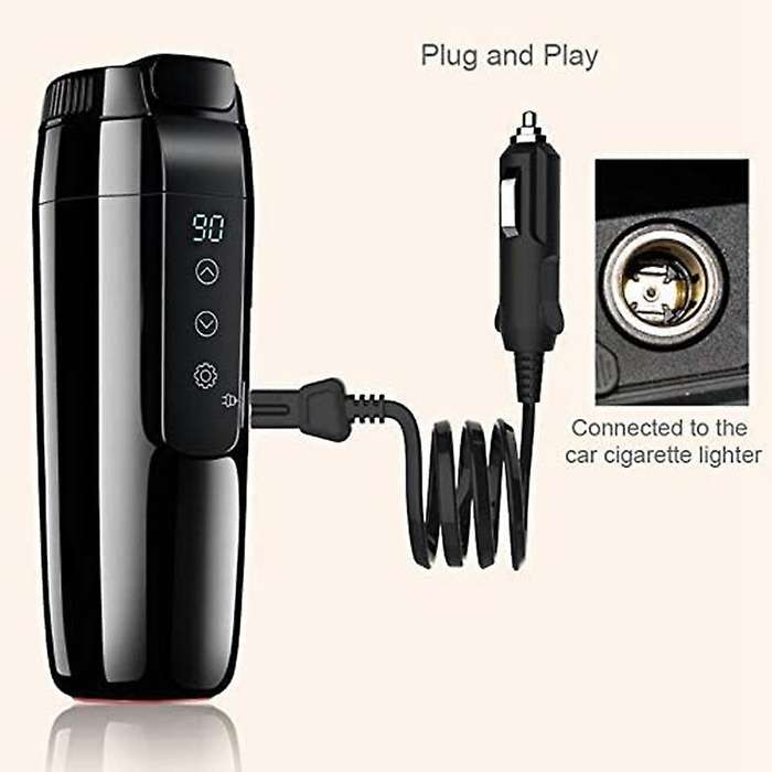 12V 350Ml Car Travel Heating Mug with Anti-Spill Lid, Portable Coffee Travel Cup Home Car Dual ,G350