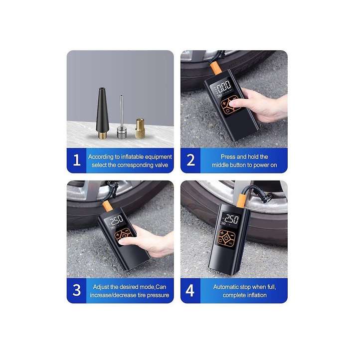 12v Car Air Pump Portable Tire Inflator Air Compressor Portable Inflator Pump for Car Motorcycle Bi