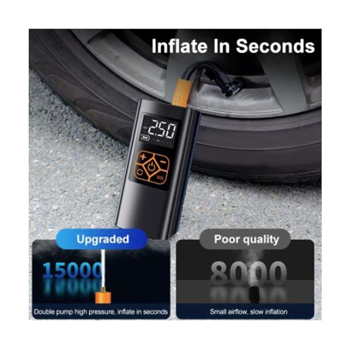 12v Car Air Pump Portable Tire Inflator Air Compressor Portable Inflator Pump for Car Motorcycle Bi