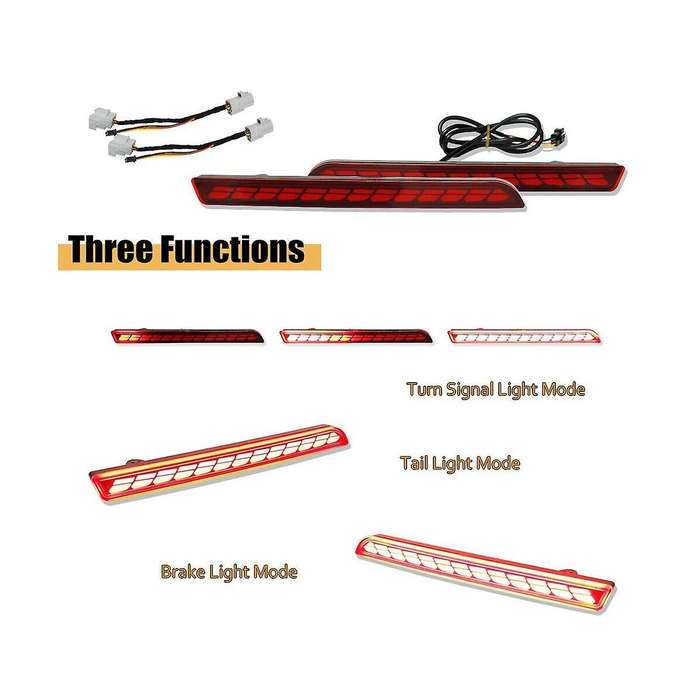 12v Car Led Rear Bumper Reflector Lights for Sienna 2021 2022 Car Driving Turn Signal Brake Light