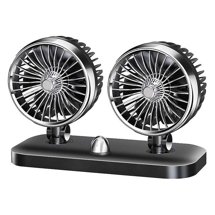 12V Car Portable Double-Headed Electric Air Fan Adjustable Suction Cup Fan Cooler Strong Wind Vehicl