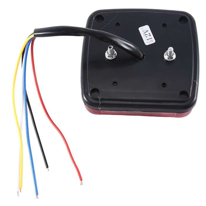 12V LED Square Lamp Two-Color Tail Lamp Universal Car Supplies Red Cover