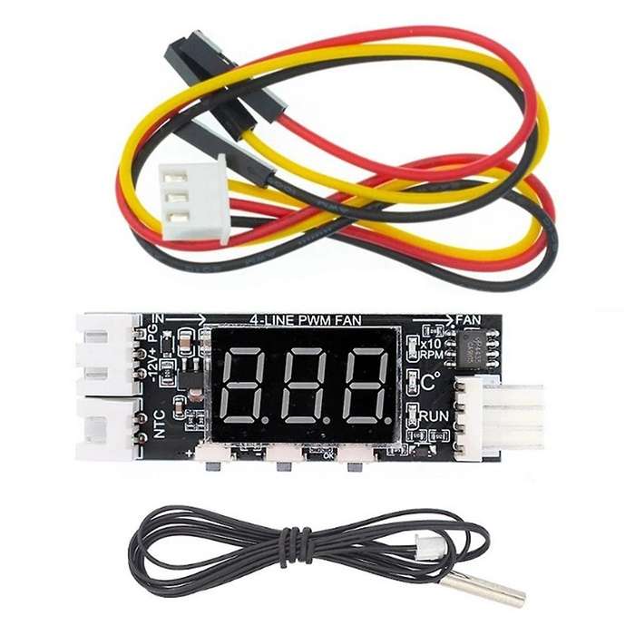 12V PWM 4-Wire Fan Temperature Control Speed Controller Chassis Noise Reduction Module Support Fan S