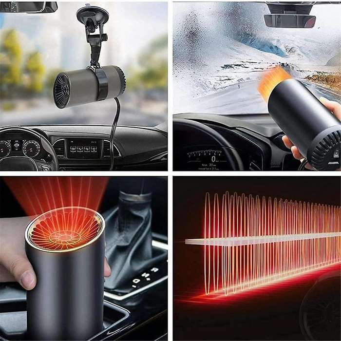 12v Portable Car Heater and Defroster, Car Windshield Defogger and Defroster, 2-in-1 Fast Heating F
