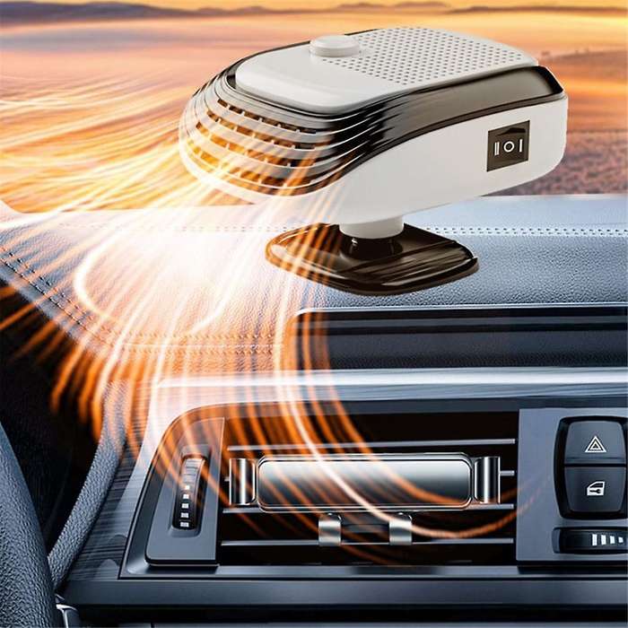 12v Potable Car Defroster Windshield Heater 2-in-1 Heating Cooling Fan for Auto Window Demister with