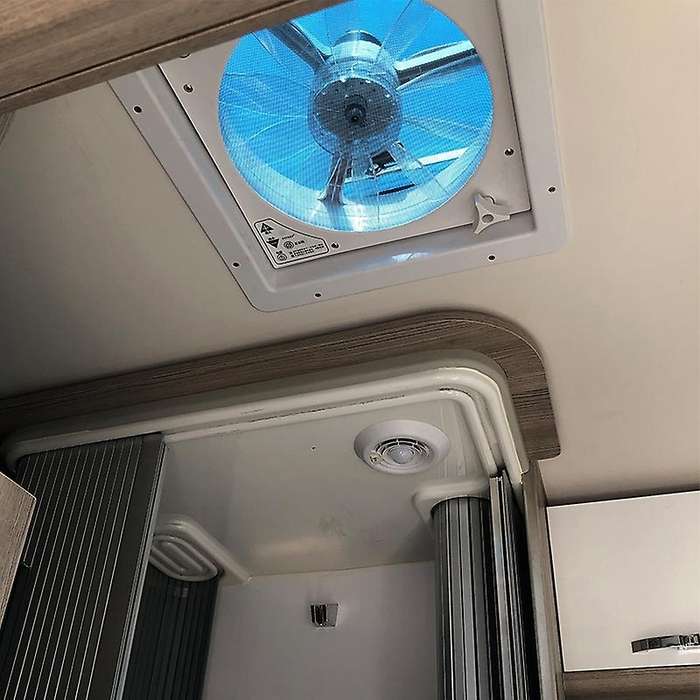 12V RV Roof Ventilation Ceiling Exhaust Fan Air Vent Grille Strong Wind Fan with LED Light for Cara