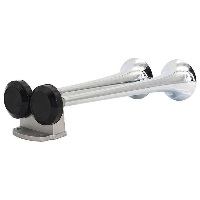 12V/24V Double Air Horn Kit, 15 Inches Trumpet Train Air Horn with Compressor for Car Vehicle Truck