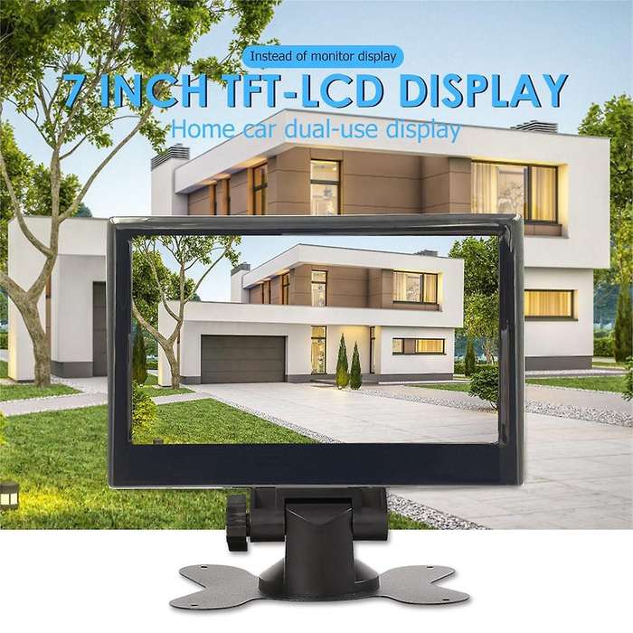 12v-24v 7 Inch Tft Lcd Color Hd Monitor with 4led Light Camera for Car Cctv Reverse Rear View Car E
