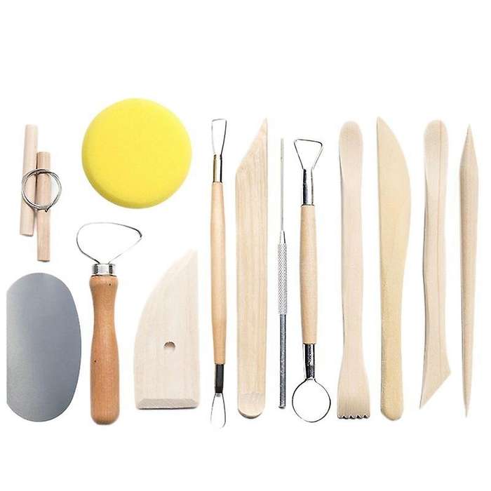 13 Pcs Ceramic Pottery Tools Wooden Clay Carving Sculpting Modeling Tools Pottery Sculpting Tools Se